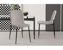 Chaise Alice en Corduroy Gris Clair - Élégance et Confort