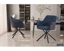 Chaise 'Lucie' Bouclé Bleu - Élégance et Confort | Meubles