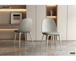 Chaise 'Jasmin' Assise PP Coussin PU Gris-Vert - Élégance et Confort