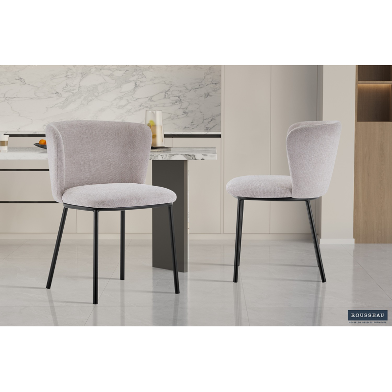 Chaise Arthur en tissu Ote Belfast 23 beige - Confort et élégance