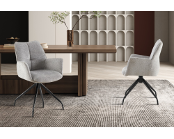 Chaise Lamor pivotante en tissu Davis Perfect Harmony 85 gris | Meubles modernes
