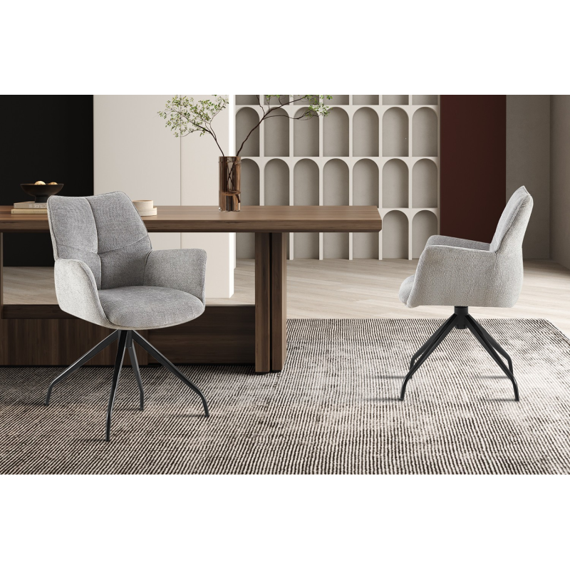 Chaise Lamor pivotante en tissu Davis Perfect Harmony 85 gris | Meubles modernes