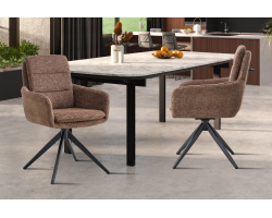 Chaise pivotante 'Lisold' en tissu Fabb Raven 45 Brun - Élégance et confort