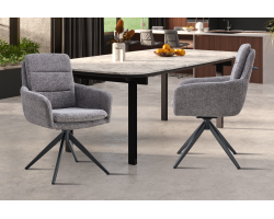 Chaise Lisold pivotante en tissu Fabb Raven 13 gris foncé | Meubles