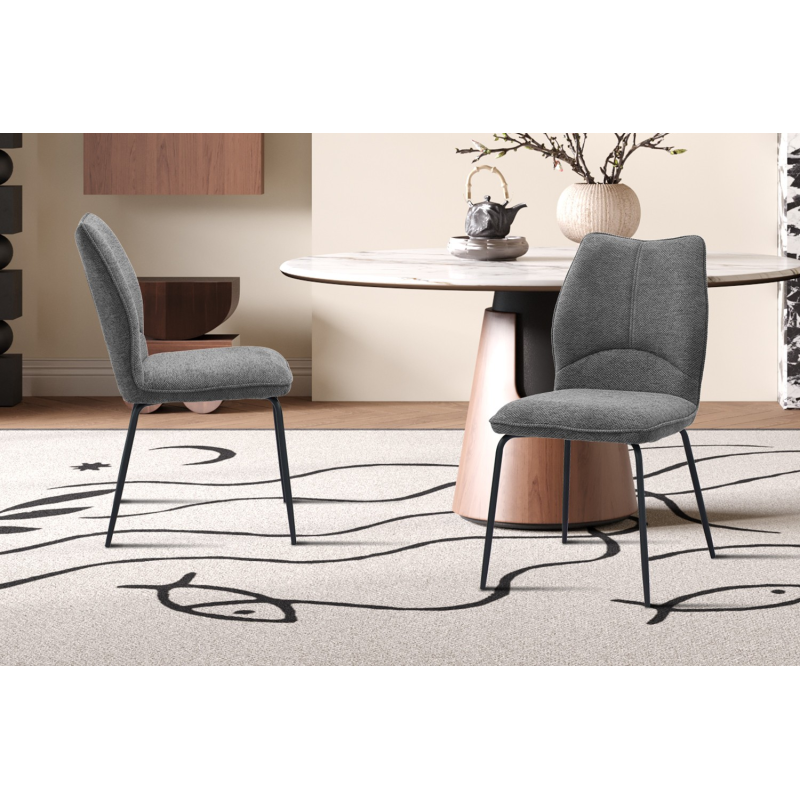 Chaise 'Lara' Tissu Ote Sea 456 Gris – Élégance et Confort
