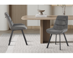 Chaise Amelie Corduroy Gris - Confort et Élégance