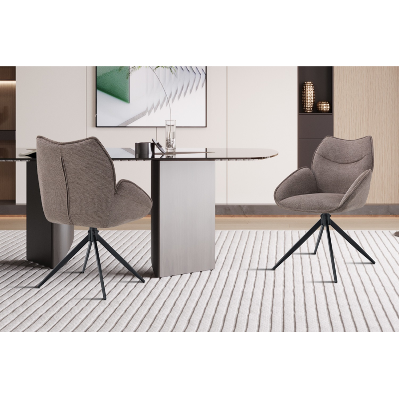 Chaise Mahi Pivotant en Tissu Ote Share 400 Poivre - Design Modern