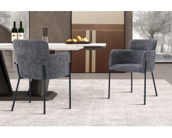 Chaise 'Naomi' en tissu gris - Élégance moderne pour votre intérieur