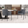 Chaise 'Naomi' en tissu gris - Élégance moderne pour votre intérieur