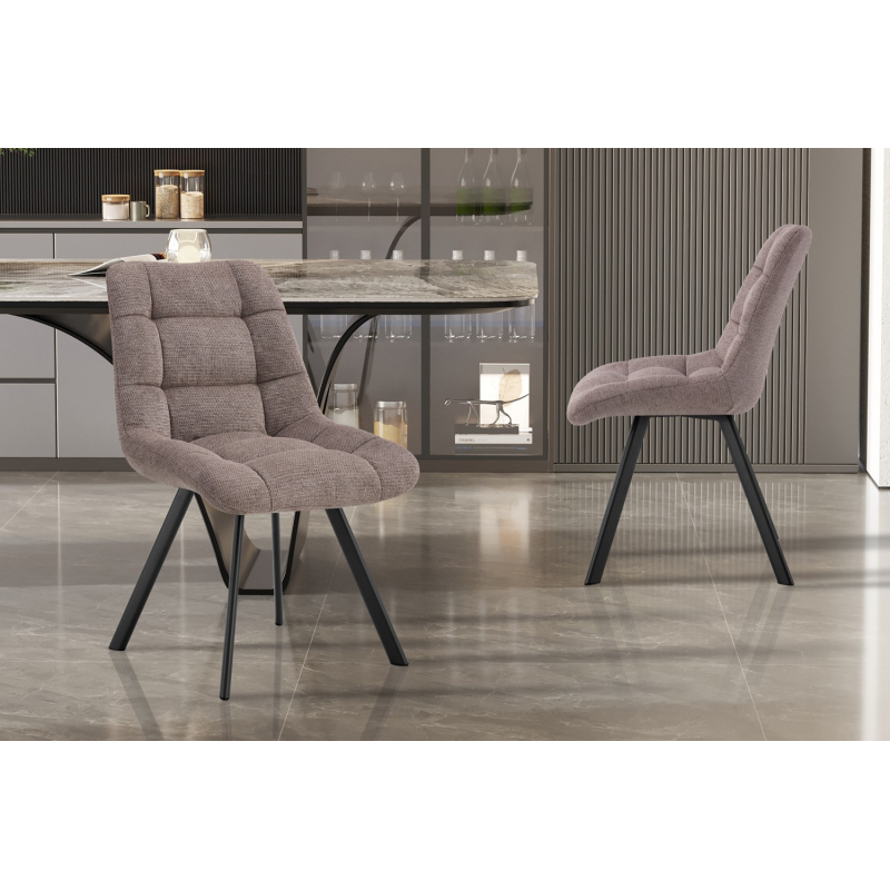 Chaise Lizzy - Tissu Ote Share 400 Poivre | Meubles Modernes