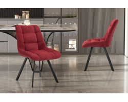 Chaise 'Lizzy' Tissu Ote Share 230 Rouge - Meubles de qualité
