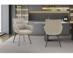 Chaise 'Modest' Pivotant Velours côtelé Beige - Meubles Design
