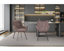 Chaise Modest pivotant Velours Taupe - Élégance et confort