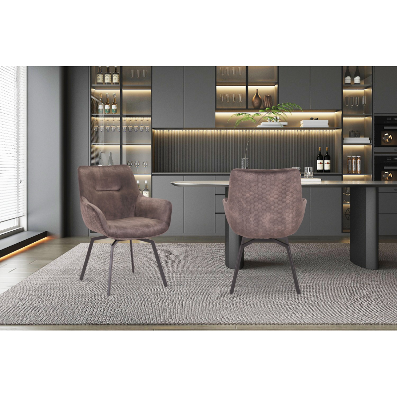 Chaise Modest pivotant Velours Taupe - Élégance et confort