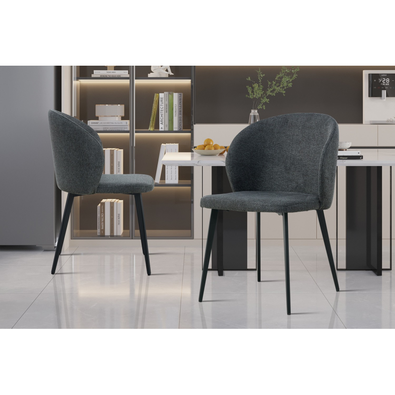 Chaise 'Toledo' Tissu Gris Foncé - Élégance et Durabilité