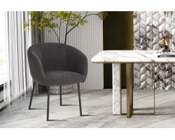 Chaise Sevilla bouclé gris - Design contemporain et confort