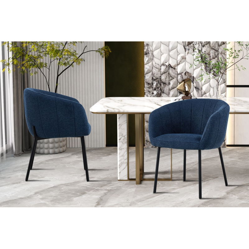 Chaise Sevilla Tissu Bleu - Meublé avec Élégance