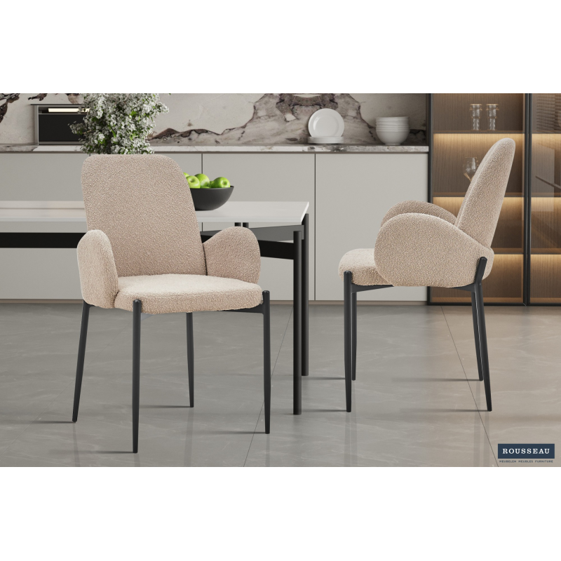 Chaise 'Bilbao' Bouclé Sable - Élégance et confort