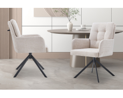 Chaise 'Granada' Pivotant en Tissu Davis Bliss 75-03 Beige | Meubles Haut de Gamme