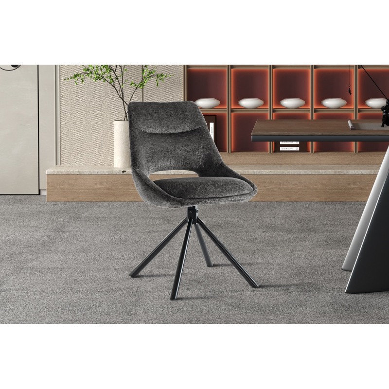 Chaise Dante en tissu gris - Élégance et confort