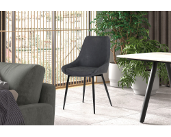 Chaise 'Mirano' PU Gris Foncé - Élégance Contemporaine