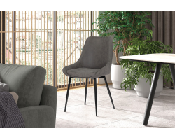 Chaise 'Mirano' PU gris clair - Élégance et confort