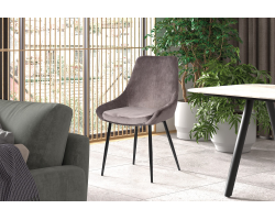 Chaise Mirano Velours Gris - Élégance et Confort
