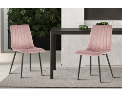 Chaise Willis Velours Rose - Élégance et Confort