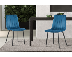 Chaise Willis Velours Bleu - Élégance et Confort