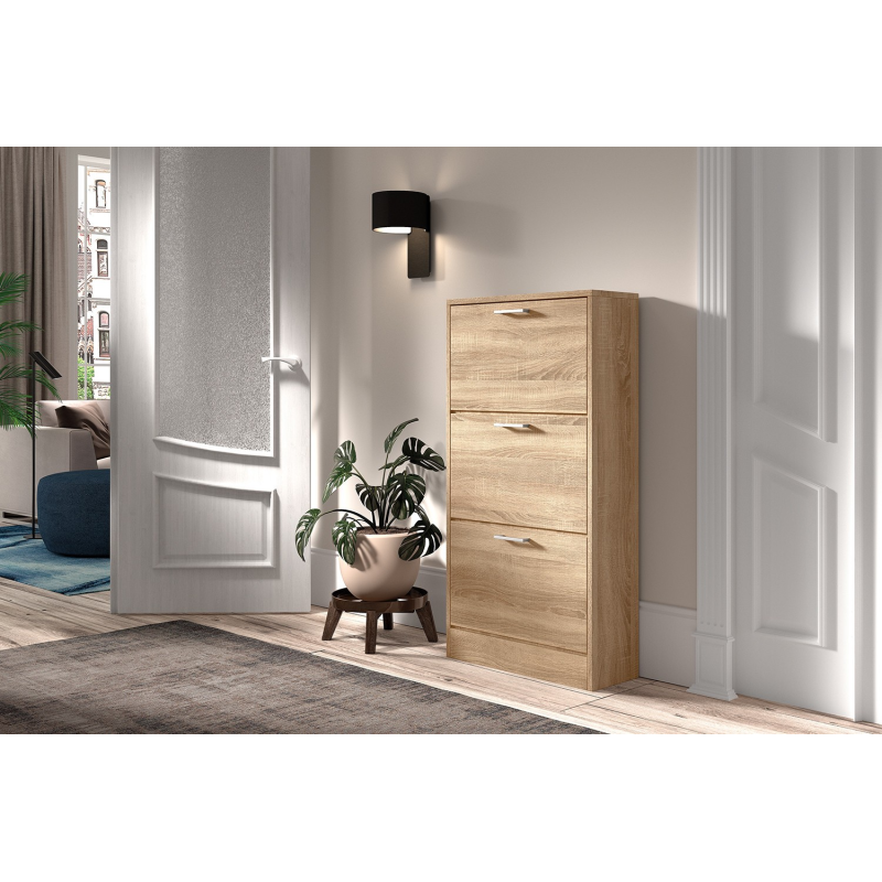 Rangement chaussettes 'Carini' 3 tiroirs Sonoma - Meublé votre espace