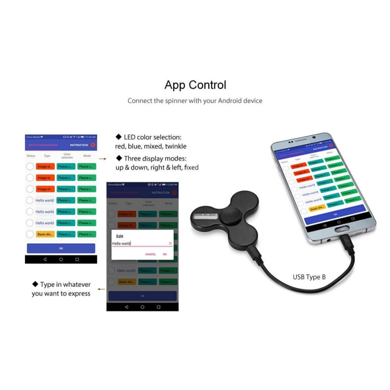 Hand Spinner Intelligent App Control - Contrôle par application pour un divertissement unique