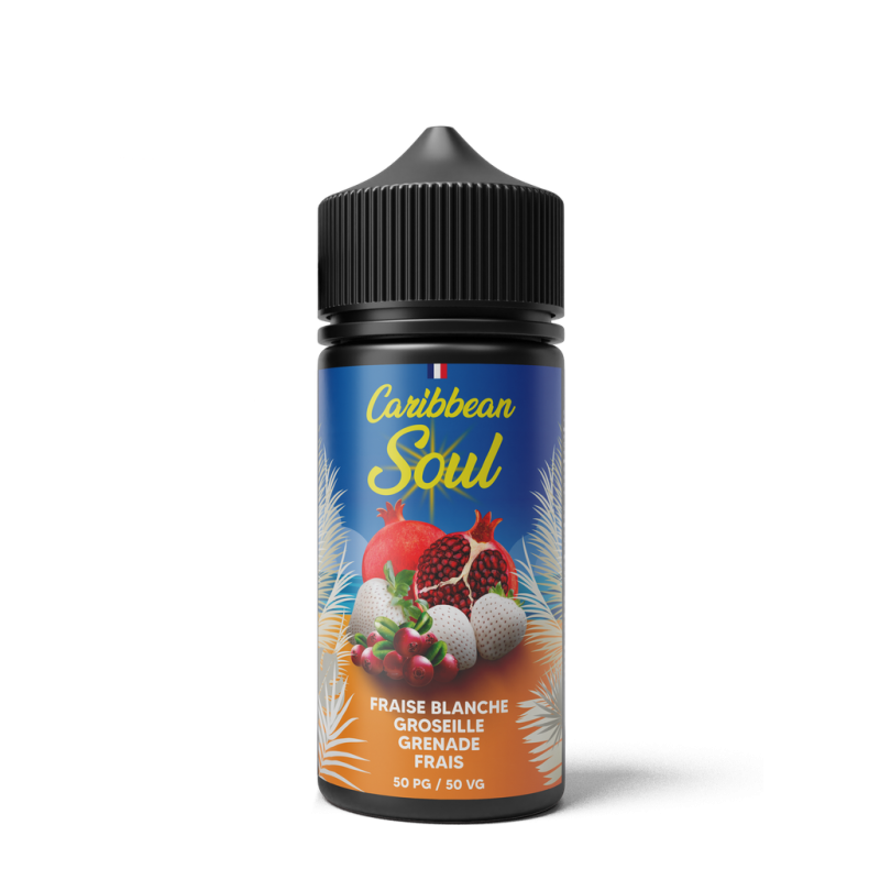 E-liquide Fraise Blanche Groseille Grenade Frais - Caribbean Soul 100ml