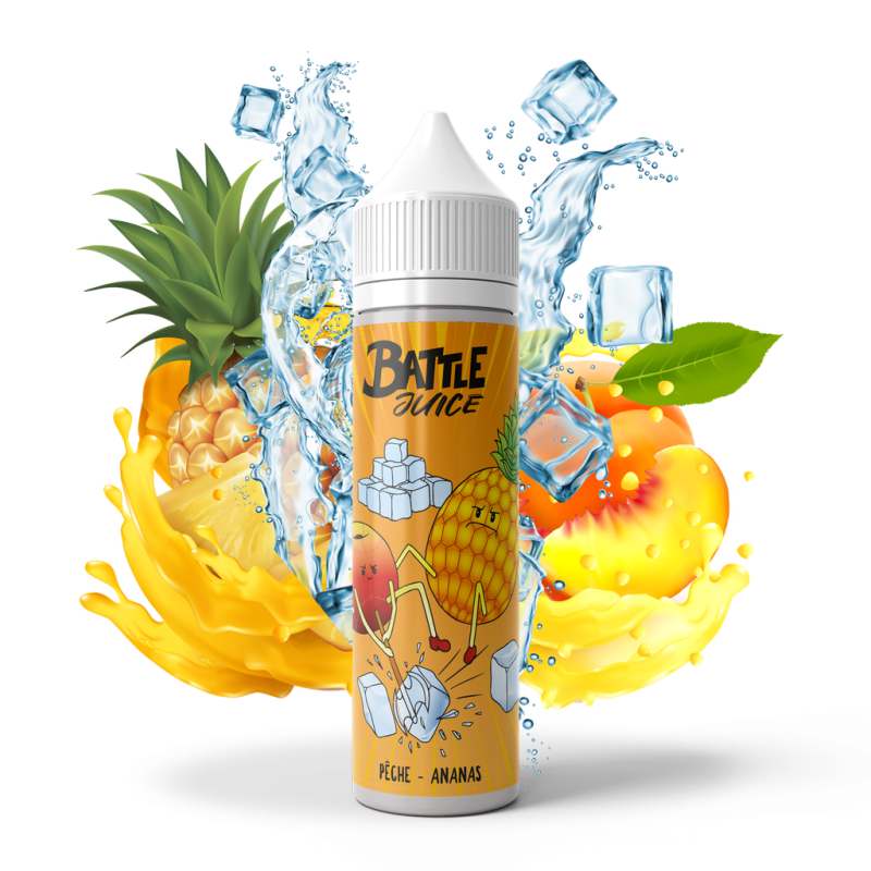 Pêche Ananas - Battle Juice 50ml | E-liquide haut de gamme