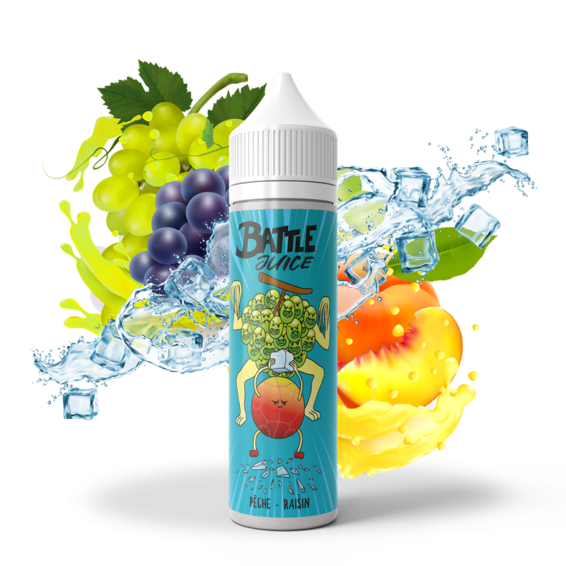 Pêche Raisin - Battle Juice 50ml | E-liquide Fruité pour Vapotage
