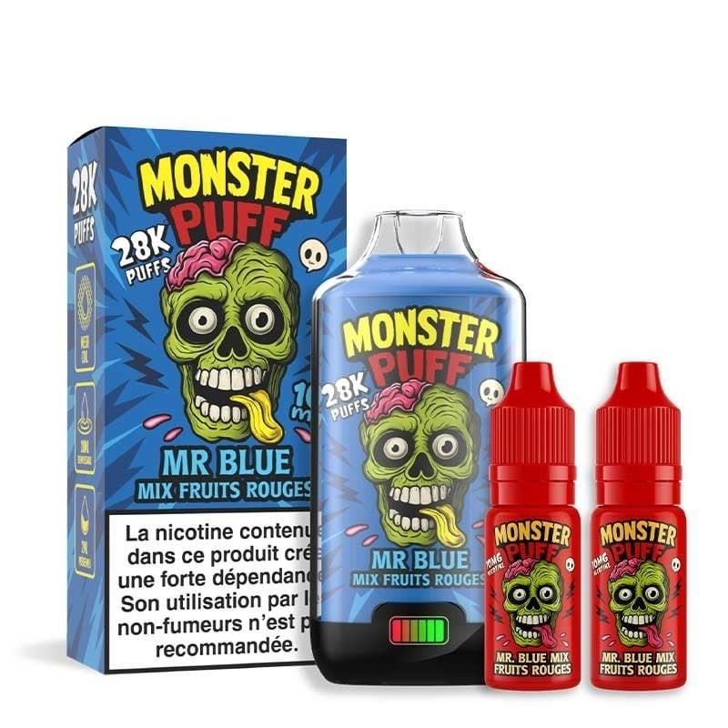 Monster 28K - Kit e-cigarette Mr. Blue Mix Fruits rouges par Monster Puff