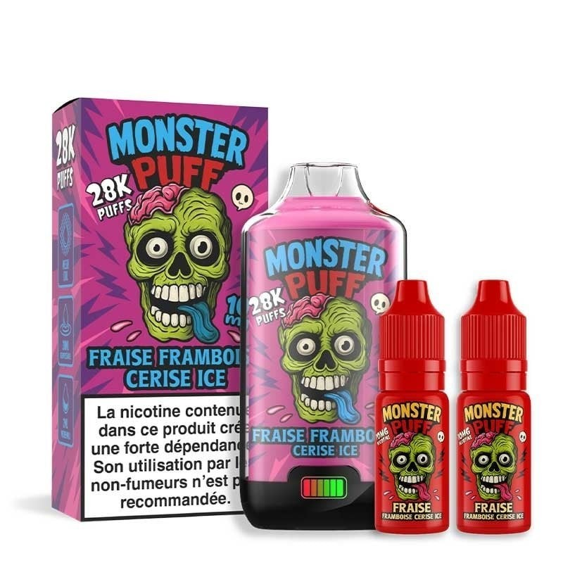 Fraise Framboise Cerise Ice - Monster Puff 28K | Cigarettes Électroniques