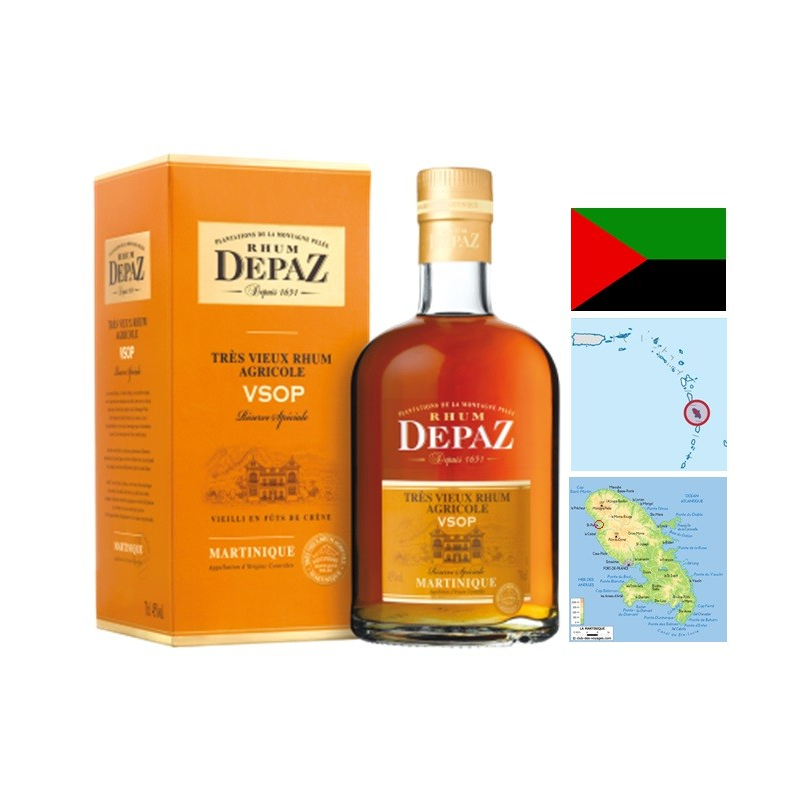 DEPAZ VSOP Rhum Agricole Martinique 70 cl 45° - Dégustation Premium