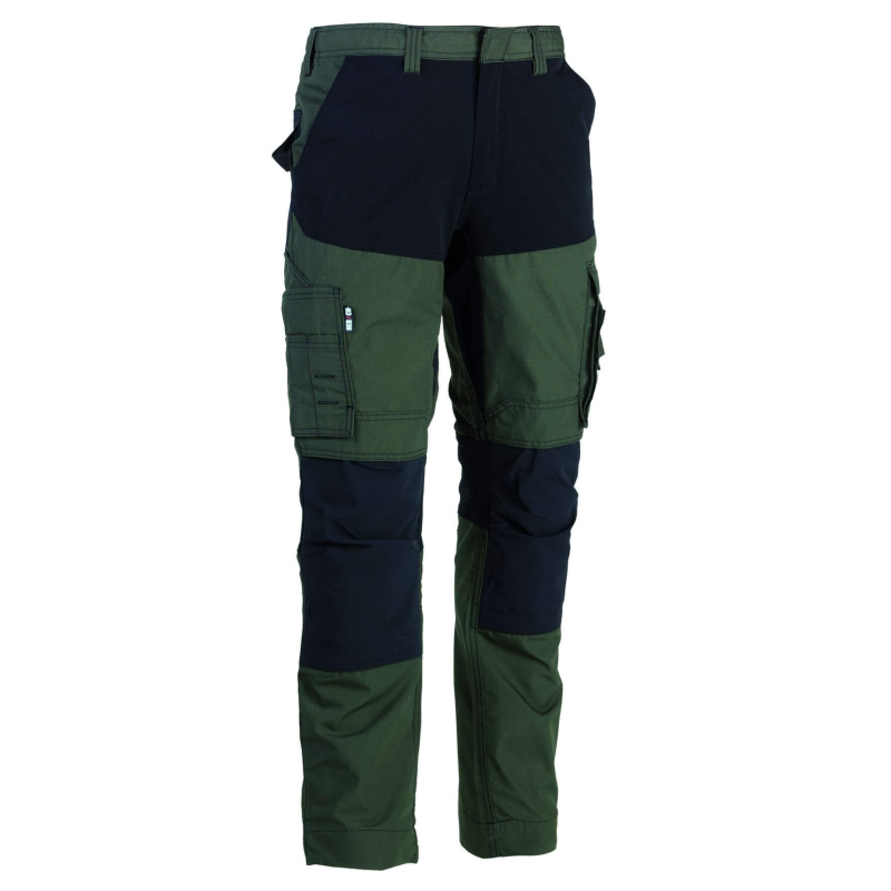 Pantalon de travail extensible Hector kaki Herock - Confort et Mobilité