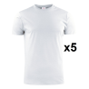 Tee shirt manches courtes blanc Heavy RSX - Lot de 5 | Vêtements