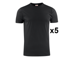 Tee shirt manches courtes noir Heavy RSX - Lot de 5 | Vêtements