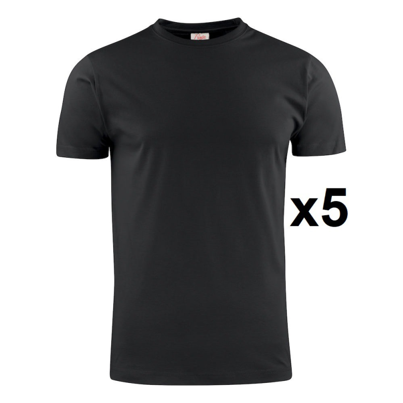 Tee shirt manches courtes noir Heavy RSX - Lot de 5 | Vêtements