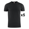 Tee shirt manches courtes noir Heavy RSX - Lot de 5 | Vêtements