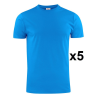 Tee shirt manches courtes eco bleu light RSX - Lot de 5