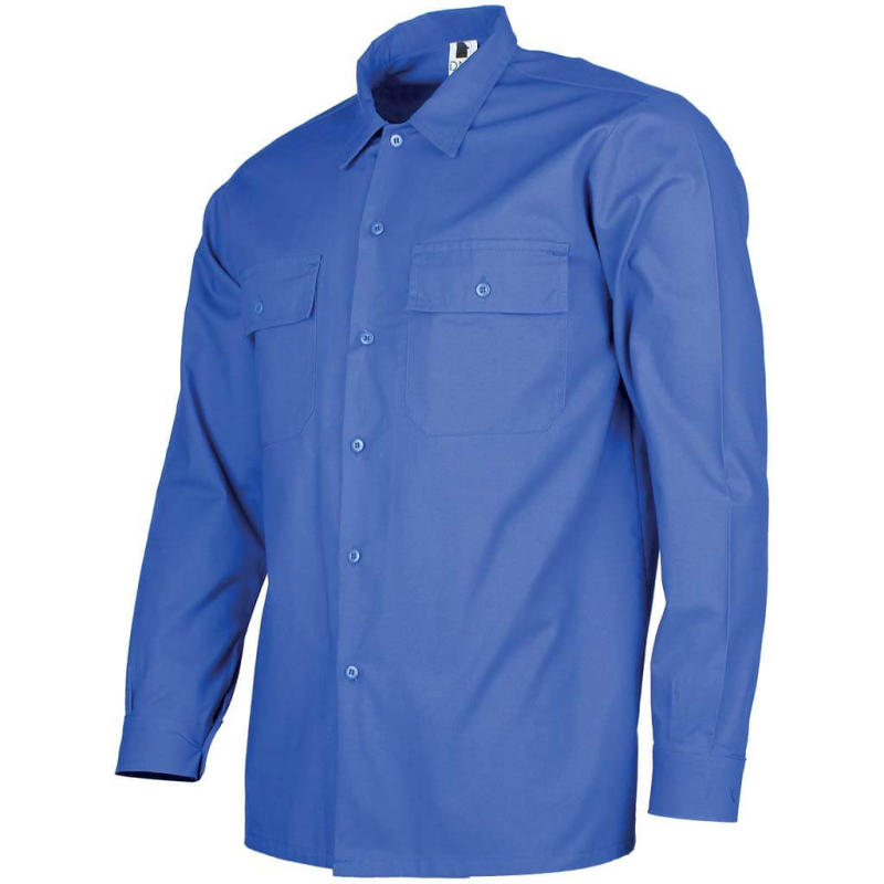 Chemise de travail manches longues bleu Atelier DMD - Vêtements professionnels