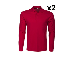 Polo piqué manches longues Surf RSX – Lot de 2 | Rouge ou Blanc