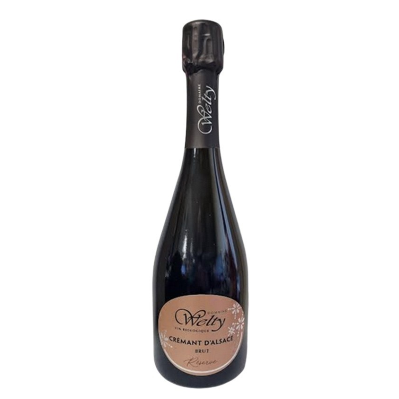 Crémant Welty Brut Réserve Bio Alsace AOP 75 cl - Vin Effervescent haut de gamme