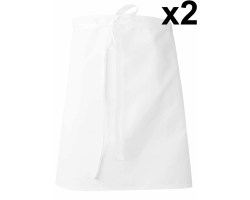 Lot de 2 tabliers de cuisinier rectangle 55 x 100 cm Traiteur LMA