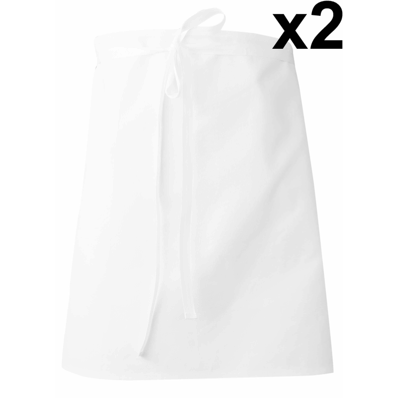 Lot de 2 tabliers de cuisinier rectangle 55 x 100 cm Traiteur LMA