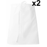 Lot de 2 tabliers de cuisinier rectangle 55 x 100 cm Traiteur LMA