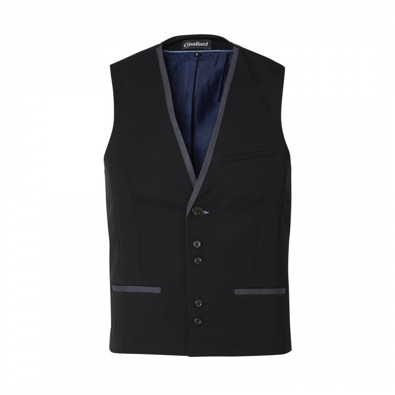 Gilet de service homme Fit'n Blue Molinel - Élégance et Confort